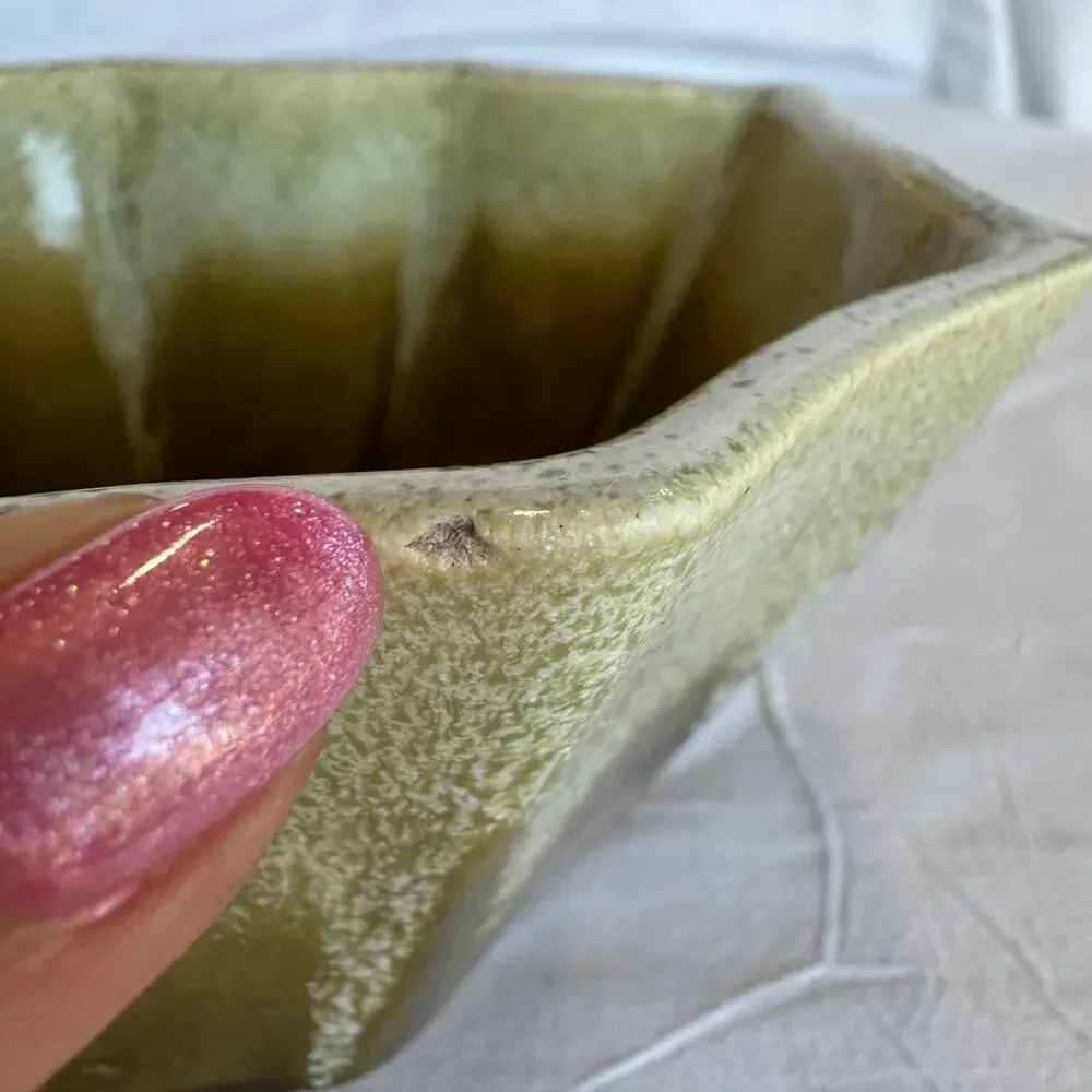 Vintage Planter Green Drip Glaze by California Pottery